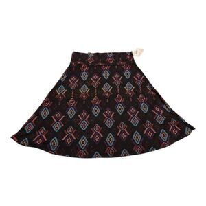 LuLaRoe Maxi Skirt Black Diamond Pattern Bohemian Aztec Print Elegant 3XL New‎